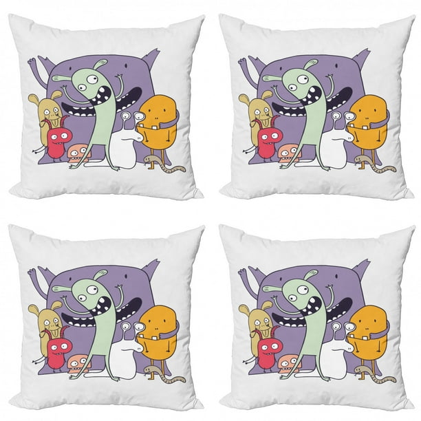 Decorative Home Pillow Cover Cute Aliens